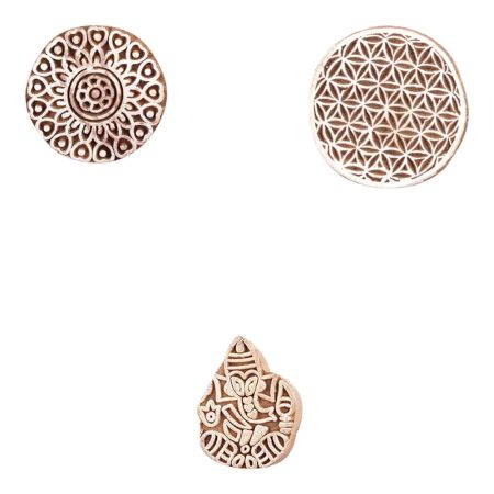 Set of 3 Piece New Mix Wooden Printing Block